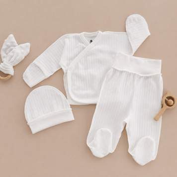 Комплект молочный, размер 50 (розпашонка, ползунки и шапочка) 50205325 фото