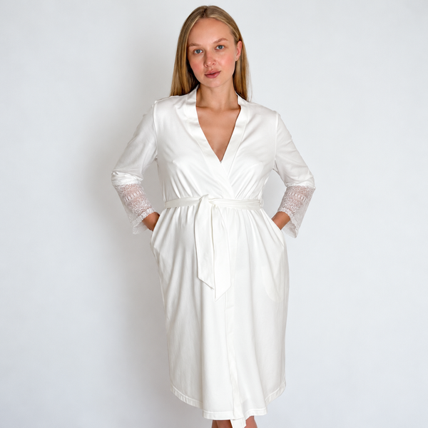 Халат для вагітних та годуючих матусь 2XL, молочний 89700461 фото