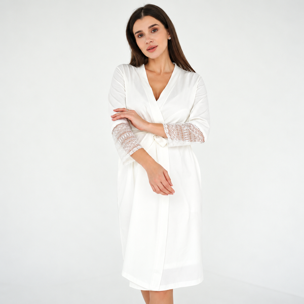 Халат для вагітних та годуючих матусь 2XL, молочний 89700461 фото