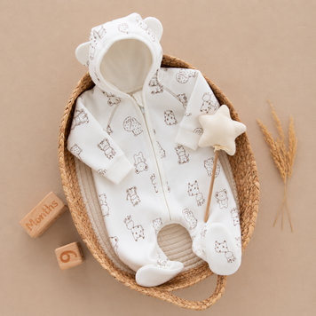 Ромпер на флісі з капюшоном, 62 розмір, тваринки 36017766 фото