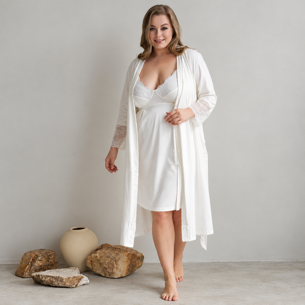Халат для вагітних та годуючих матусь 3XL, молочний 13375712 фото