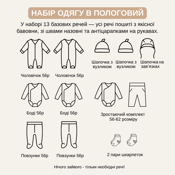 Набір одягу Карамель, розмір 56 45645454 фото