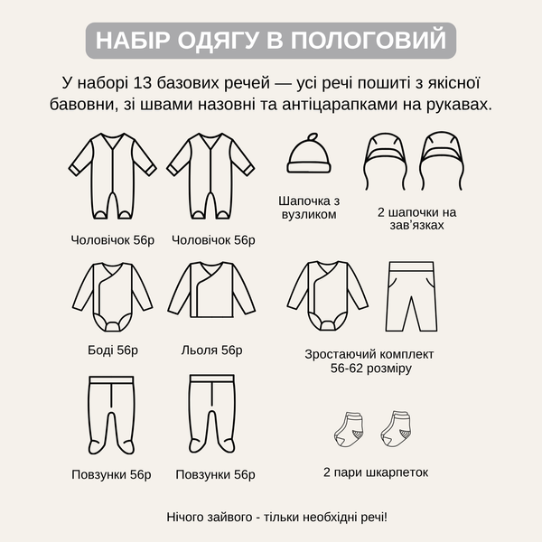 Набір одягу Love сірий, 56 розмір, для новонароджених 36459635 фото